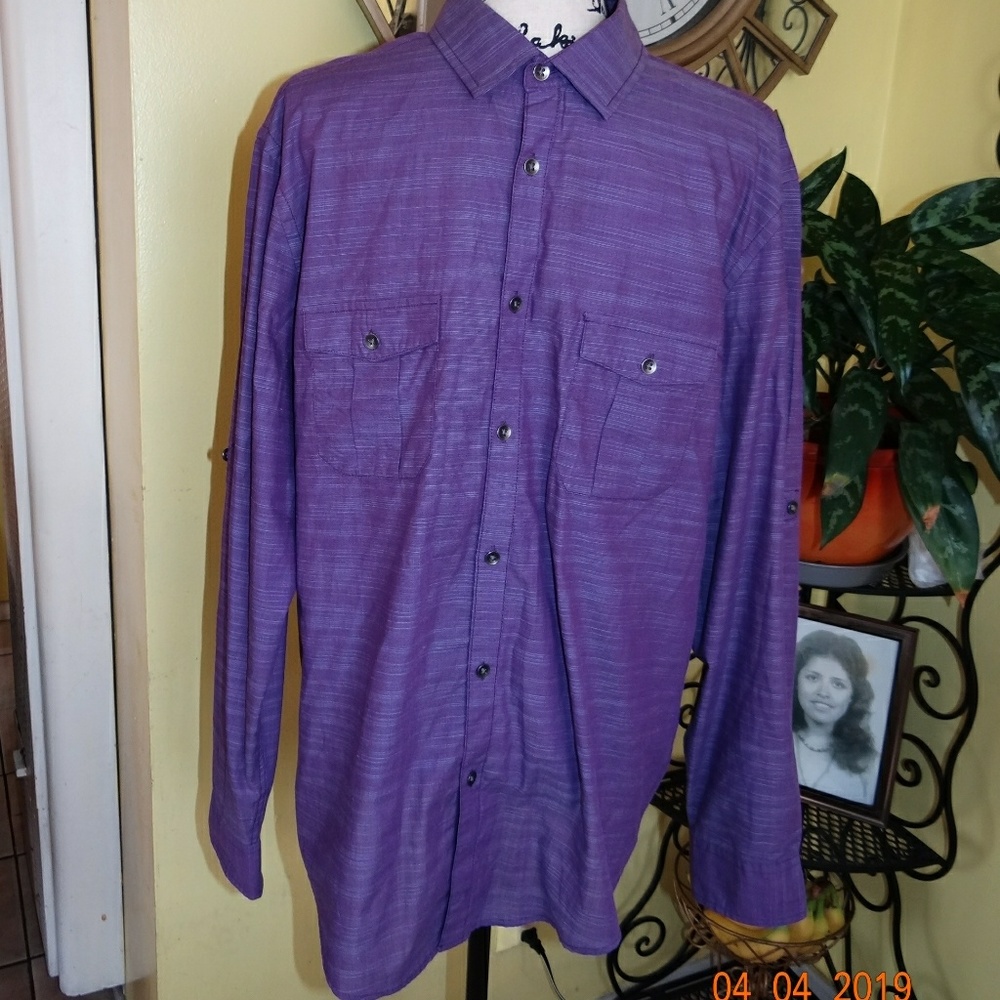 Alfani Purple Button Down Shirt